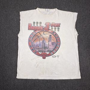 Vintage CHICAGO BULLS Shirt Repeat 3-Peat NBA Finals 1998 USA Size Large